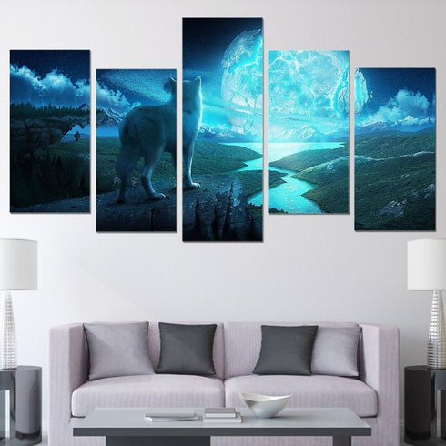 Tableau Loup Céleste